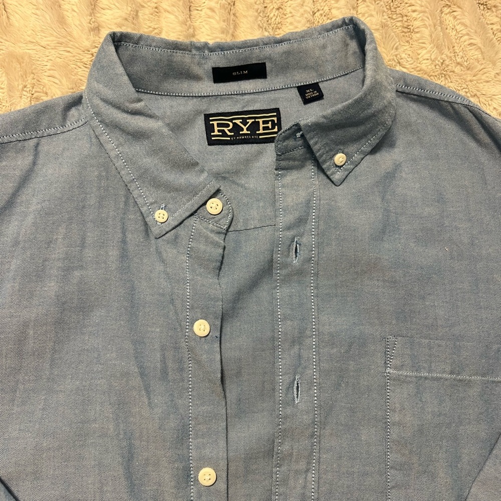 RYE slim fit long sleeve button down shirt
